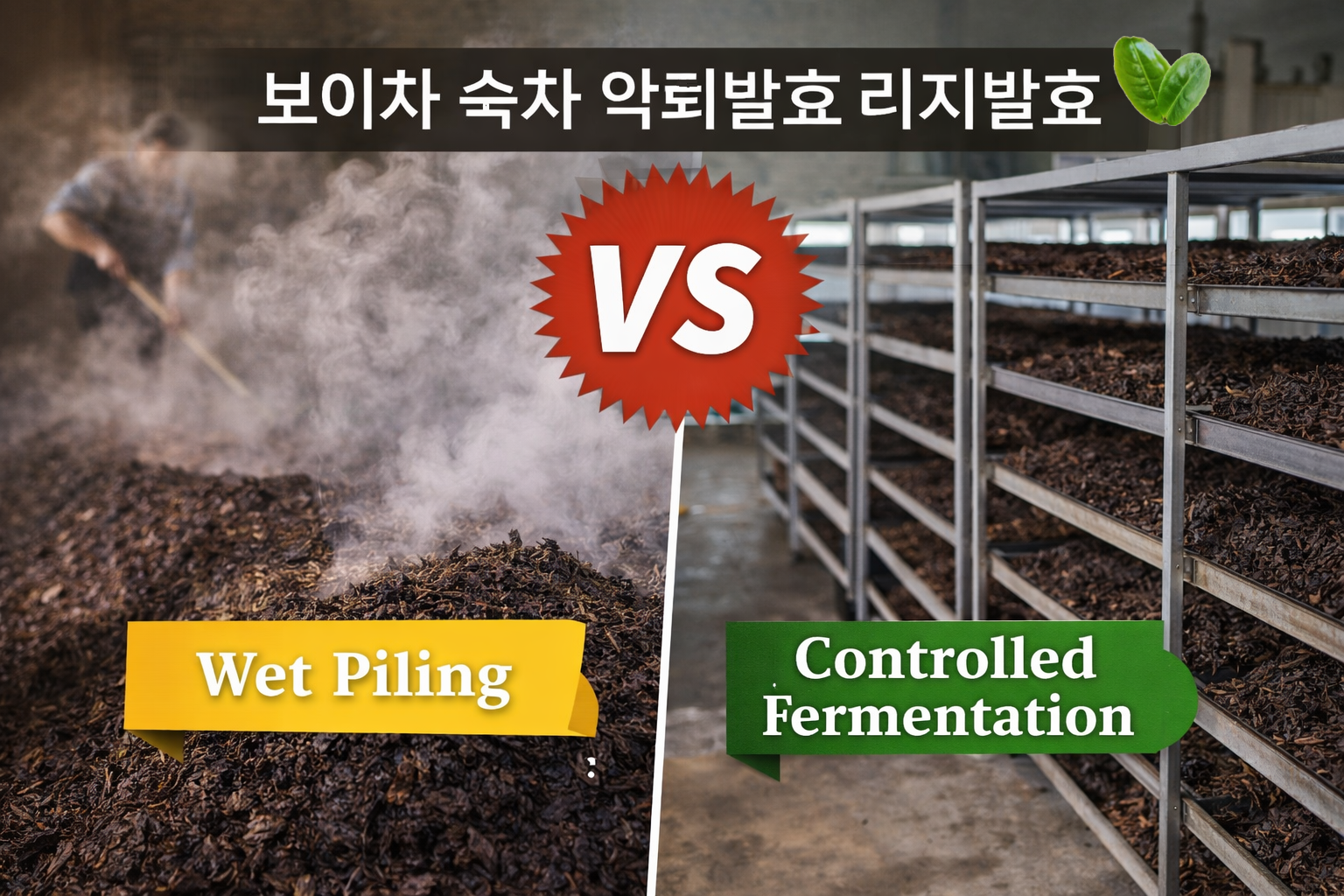 보이차 숙차 악퇴발효 리지발효
