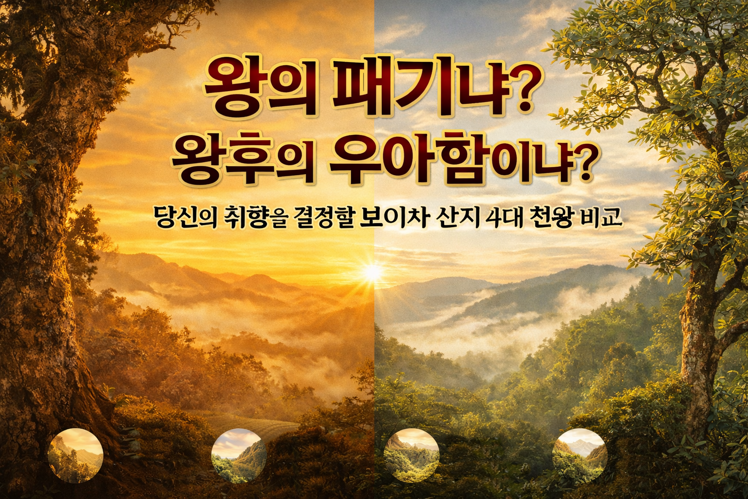 왕의 패기냐 왕후의 우아함이냐? 당신의 취향을 결정할 보이차 산지 4대 천왕 비교