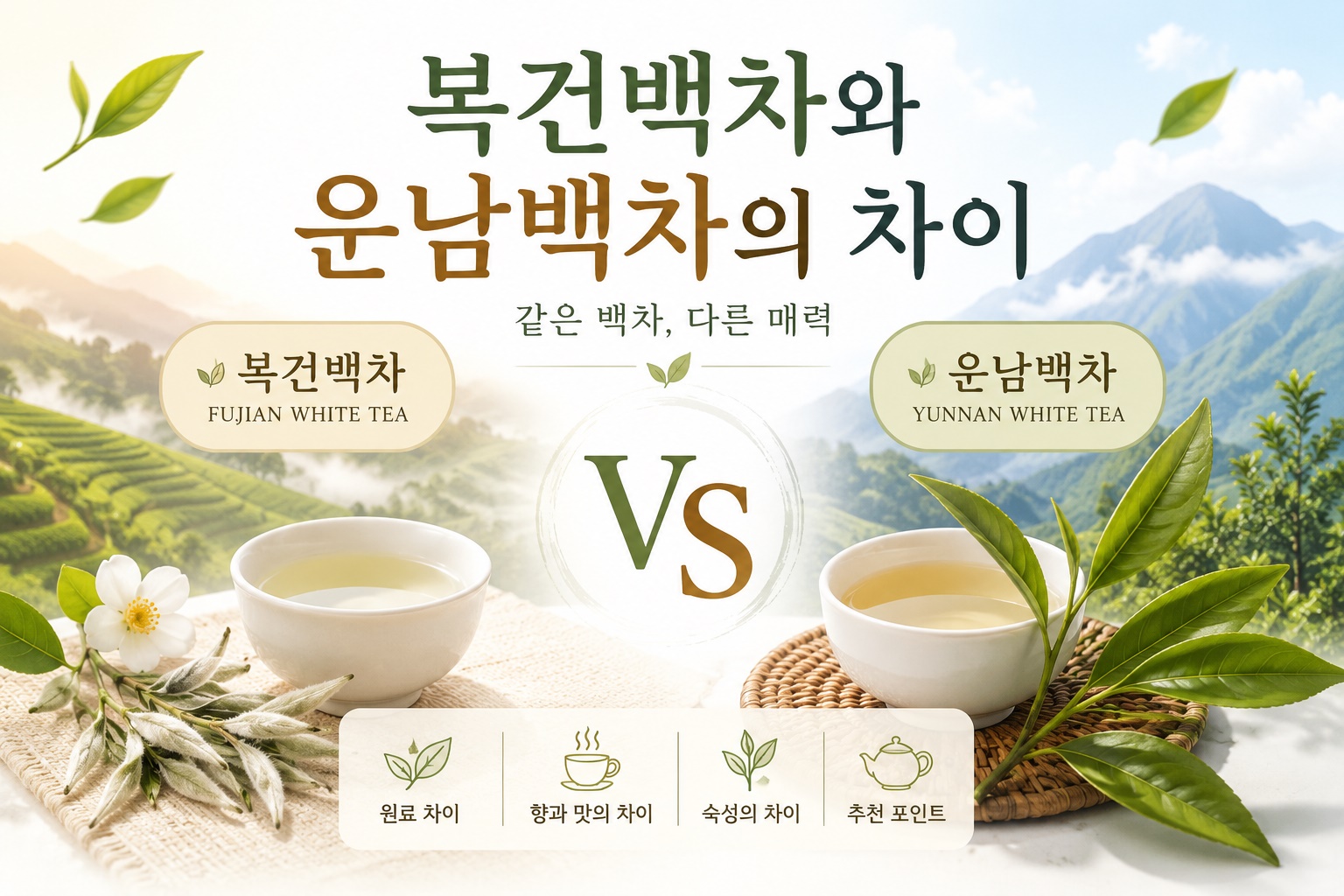 복건백차와 운남백차의 차이점